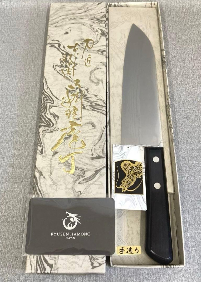 Ryusen Hamono Santoku Knife 170mm VG10 Damascus Steel Japanese Chef Knife New