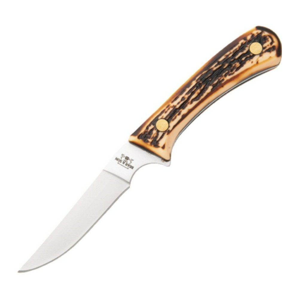 Bear & Son Cutlery 6.5 Inch Bird and Trout Knife with Leather Sheath