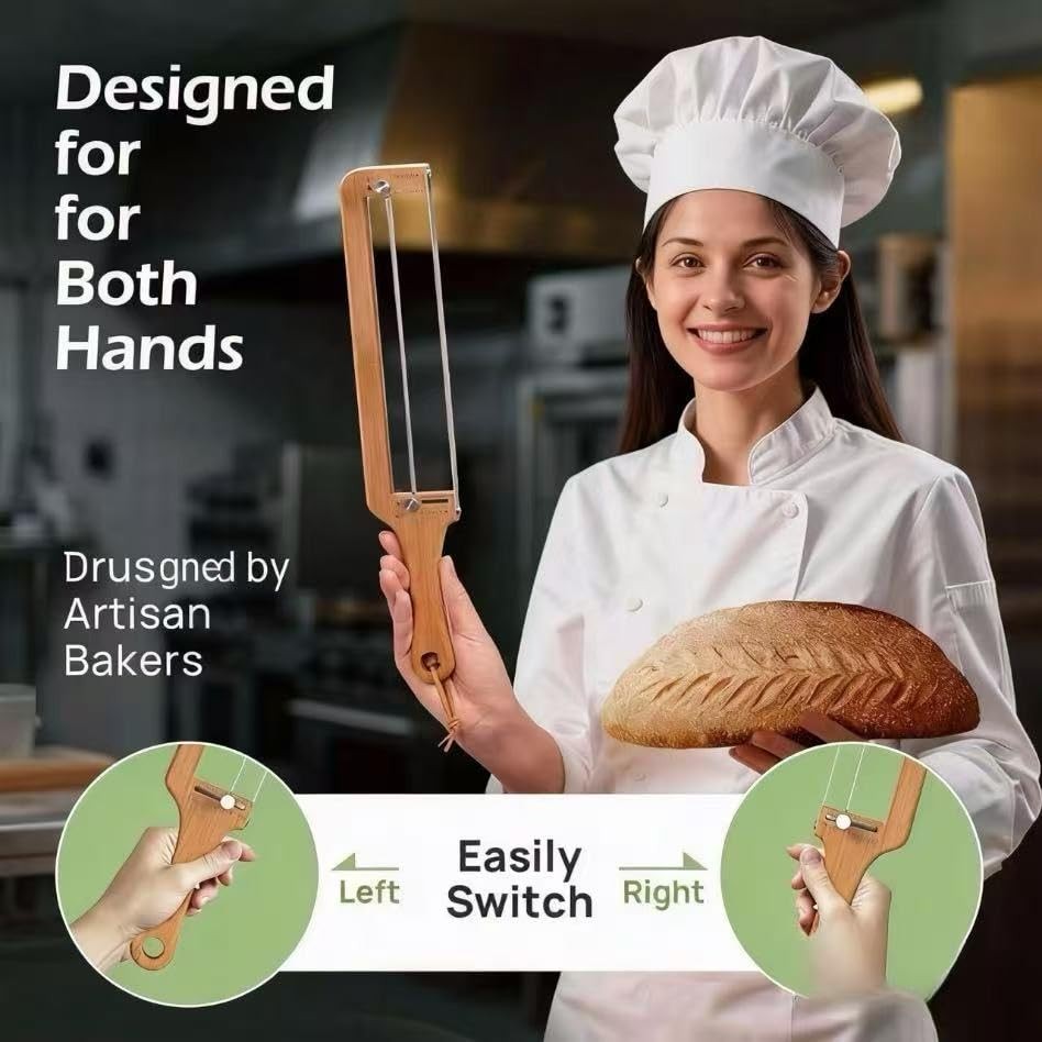 Adjustable Bread Knife for Homemade Bread – Manual Sourdough Bread Slicer wit…