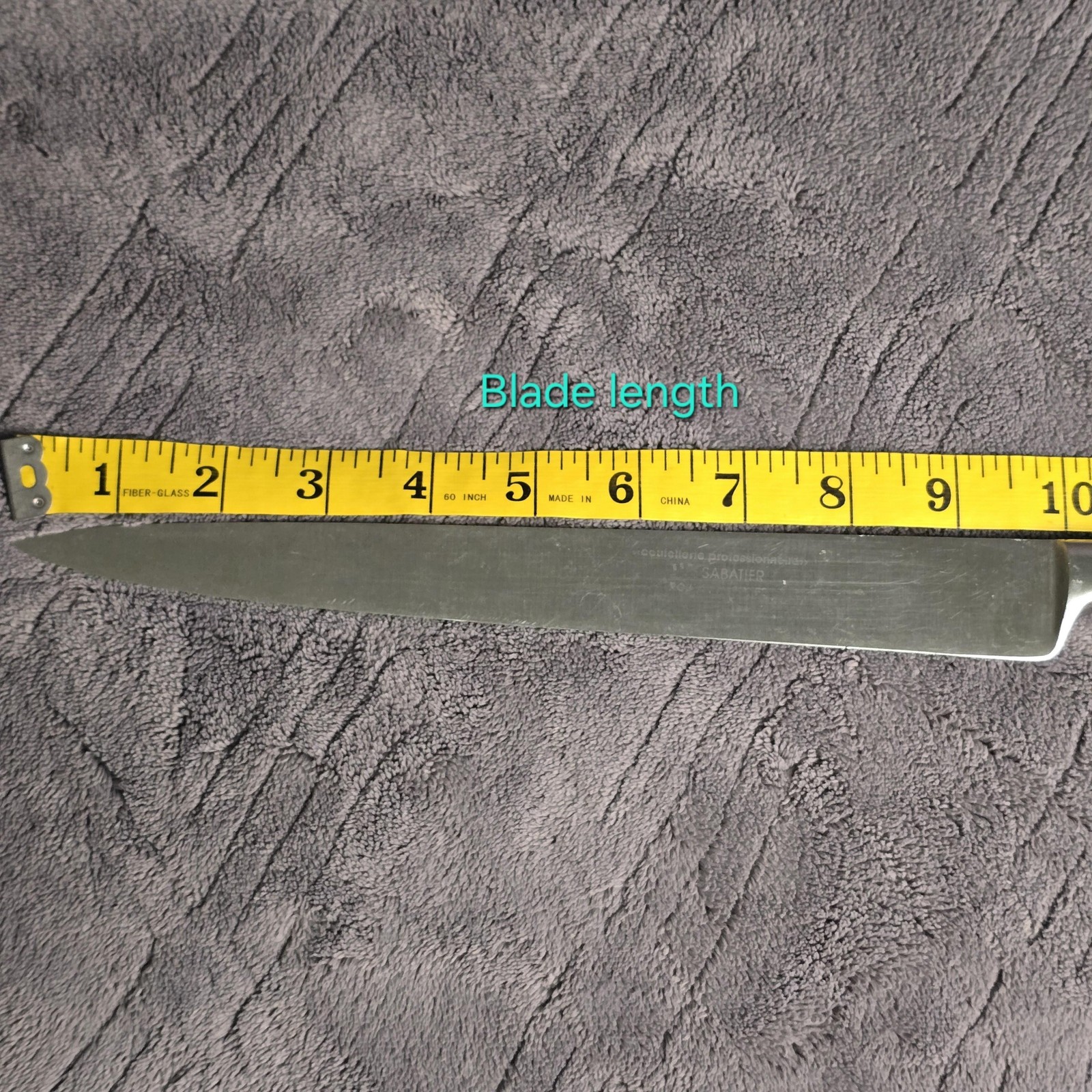 Sabatier Robinson Stainless Steel Kitchen Knife Black Handle France 10″ Blade