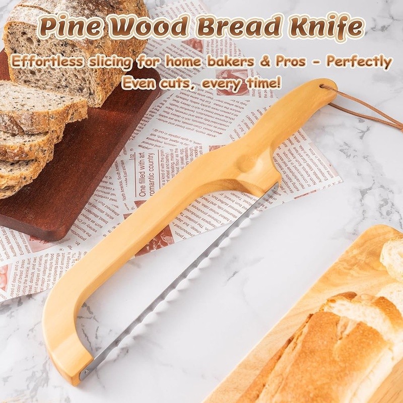 Ergonomic 14.5” Bread Knife Sourdough Baker’s Knife Serrated Cutter All Breads