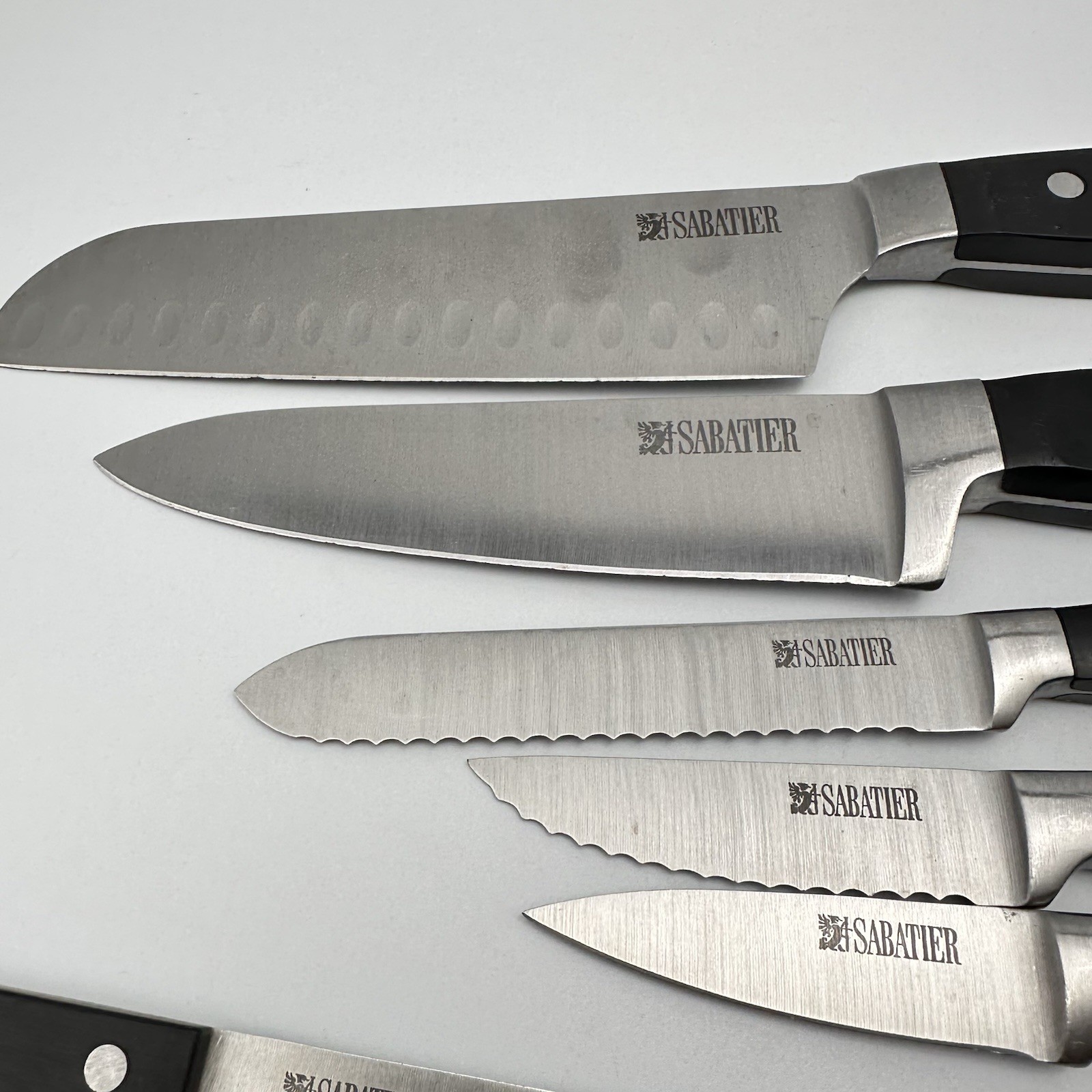 Set Of 12 Sabatier Knives | Rivet Handles Chef Pairing Bread Steak Lot