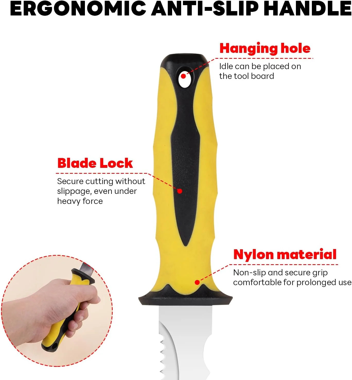 Stainless Steel Sod Cutter Garden Knife Double Edge with Nylon Sheath