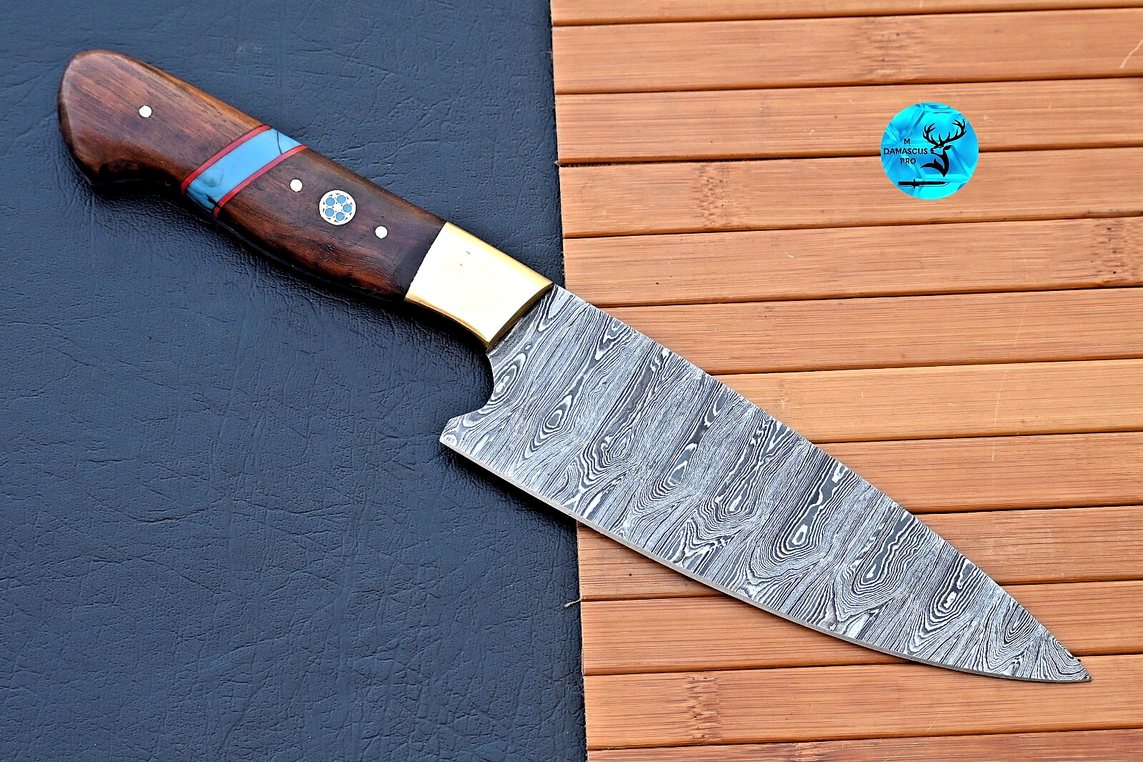Custom Hand Made Forged Damascus Steel Chef Steak Knife 2560
