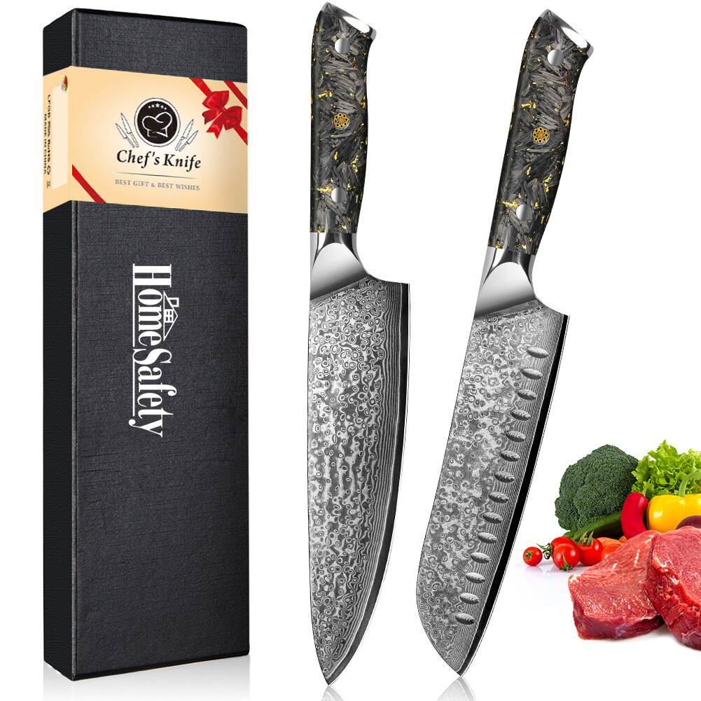8In Kitchen Knife Santoku Knife Damascus Chef Knife VG10 Handle for Home Kitchen