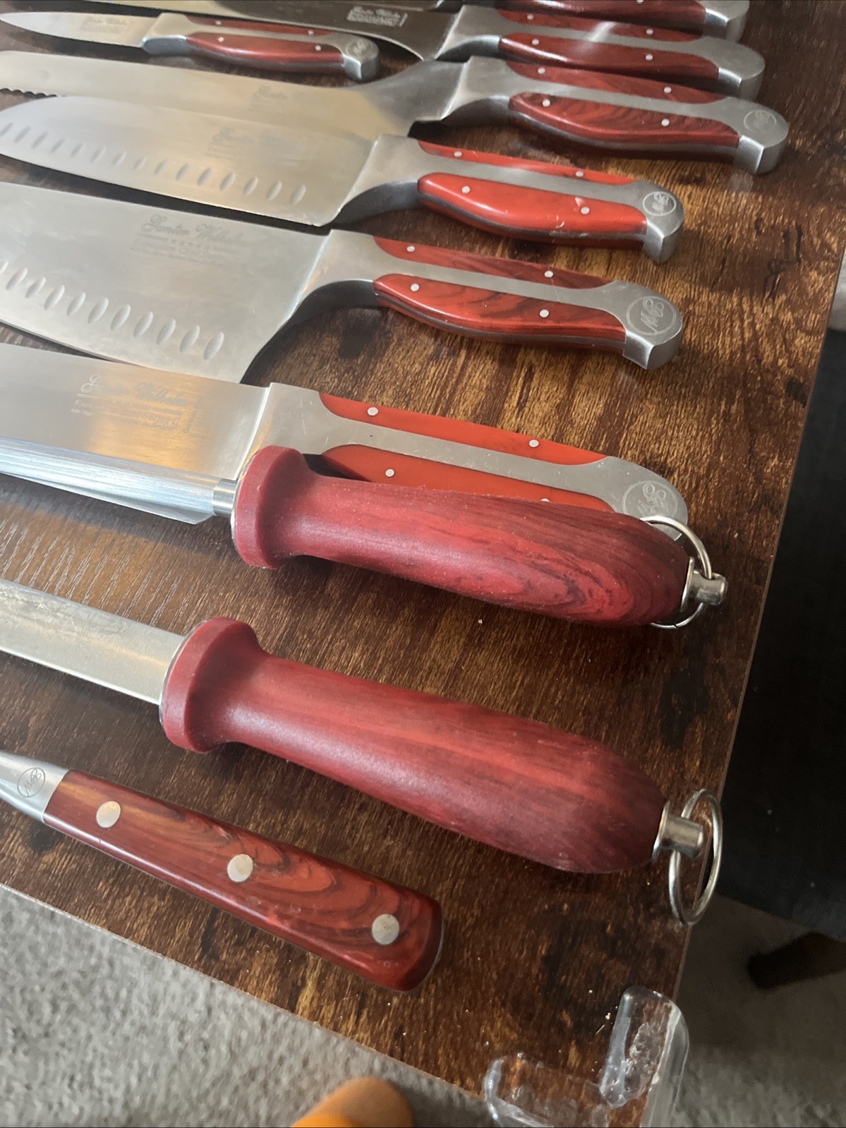 Gunter Wilhelm Executive Chef 10 Pc Knife Set Wood Block German Steel Cutlery