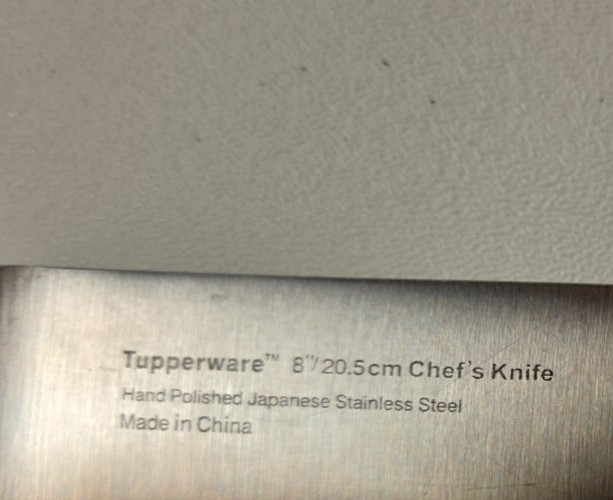 Tupperware Chef Series Pro 8″ Chefs Knife Hand Polished Japanese Stainless Steel