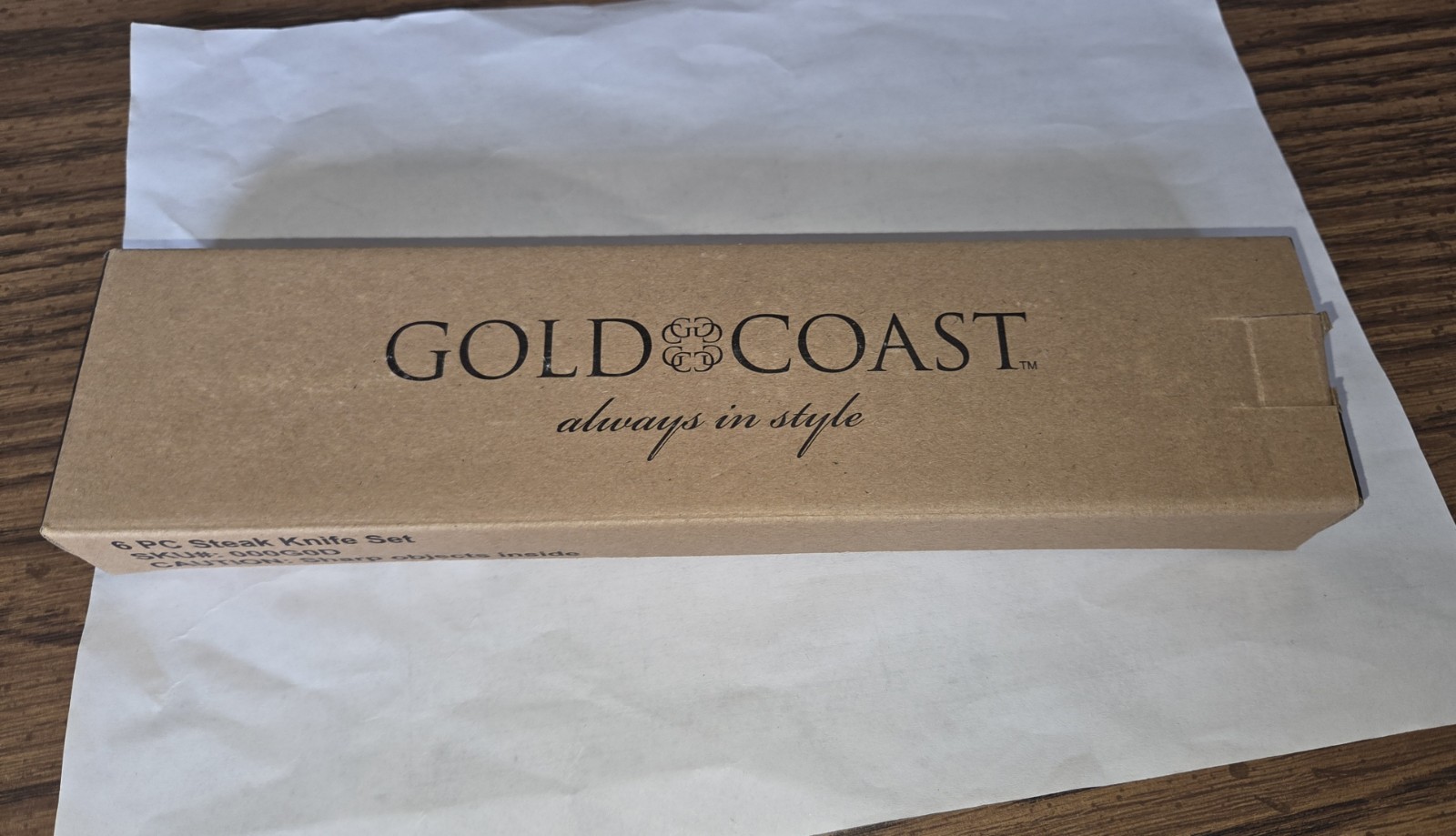 Gold Coast Steak Knives 5 Piece Set Lot In Plastic and In Box Never Used