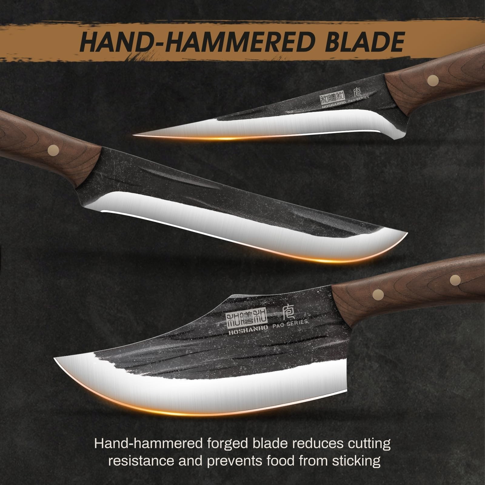HOSHANHO 8PCS Hand Forged Butcher Set with Storage & 2PCS Sharpening Stone Kit