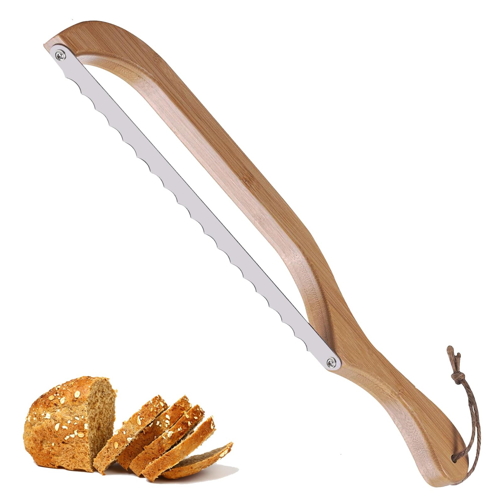 15.6inch Bread Bow Knife， bread knife for homemade bread, sourdough bread knife