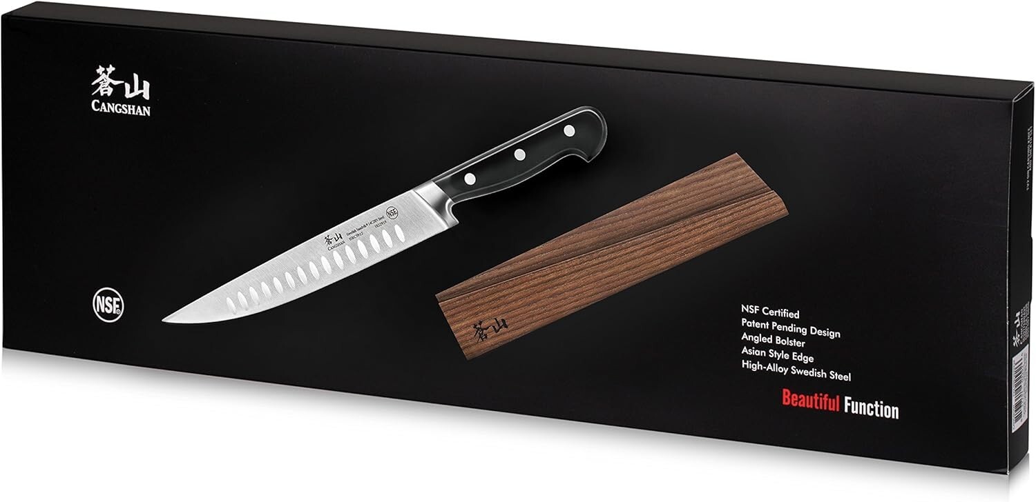 Cangshan TV2 Series Swedish Steel Forged Carving Knife 9-Inch with Wooden Sheath
