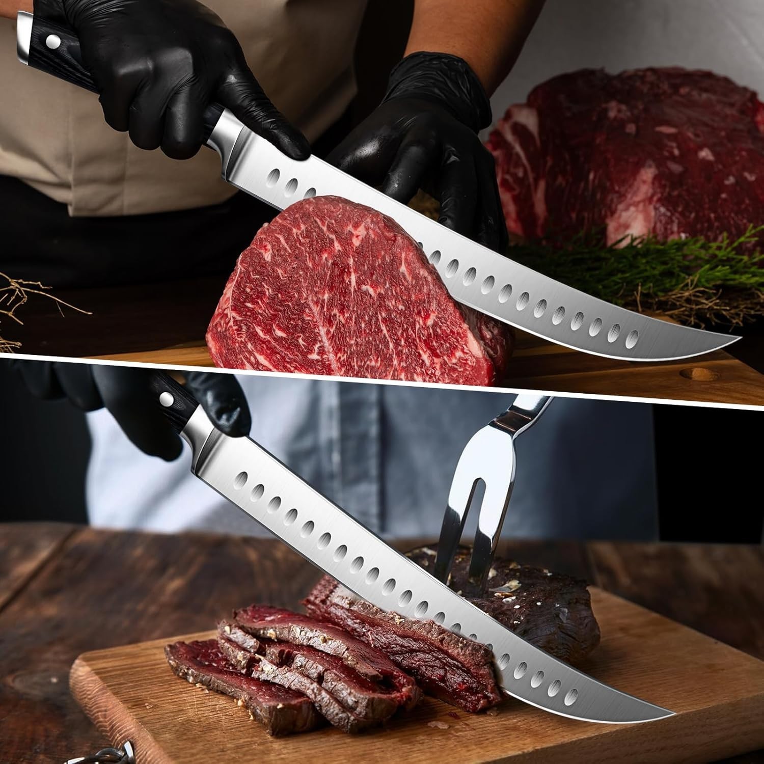 12 Inch Carving Knife Slicing Meat Steak Razor Sharp German Stainless Steel