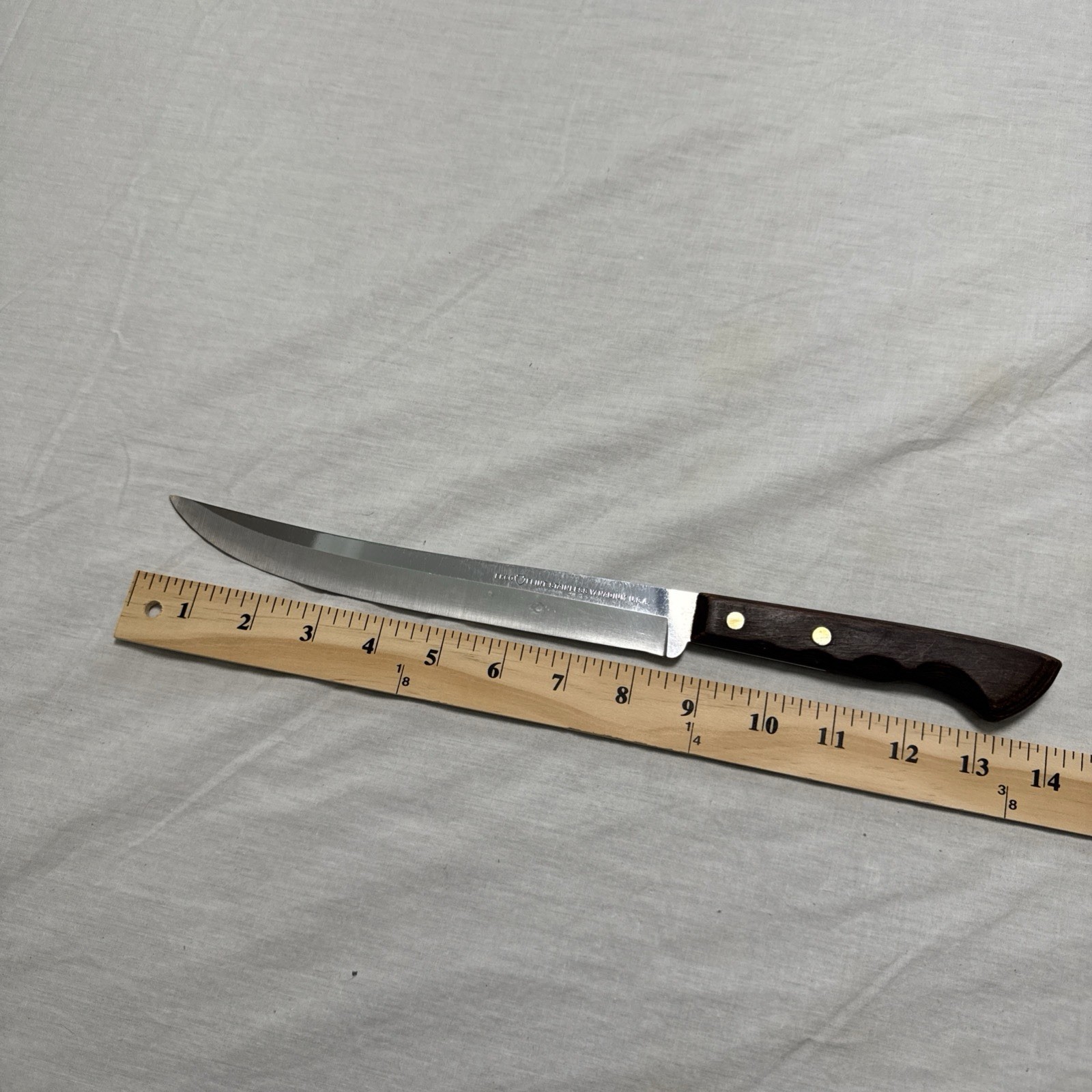 Ekco Flint Vanadium Stainless Carving Slicer Knife 8.5” 14” Inches Made In USA