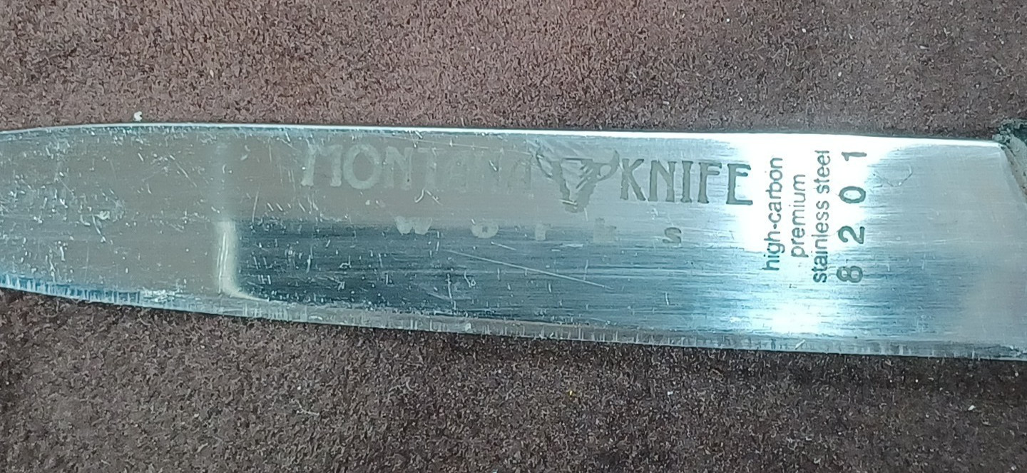 Vtg MONTANA KNIFE WORKS 8201 4″ Paring Knife, Blk Nylon Molded Handle