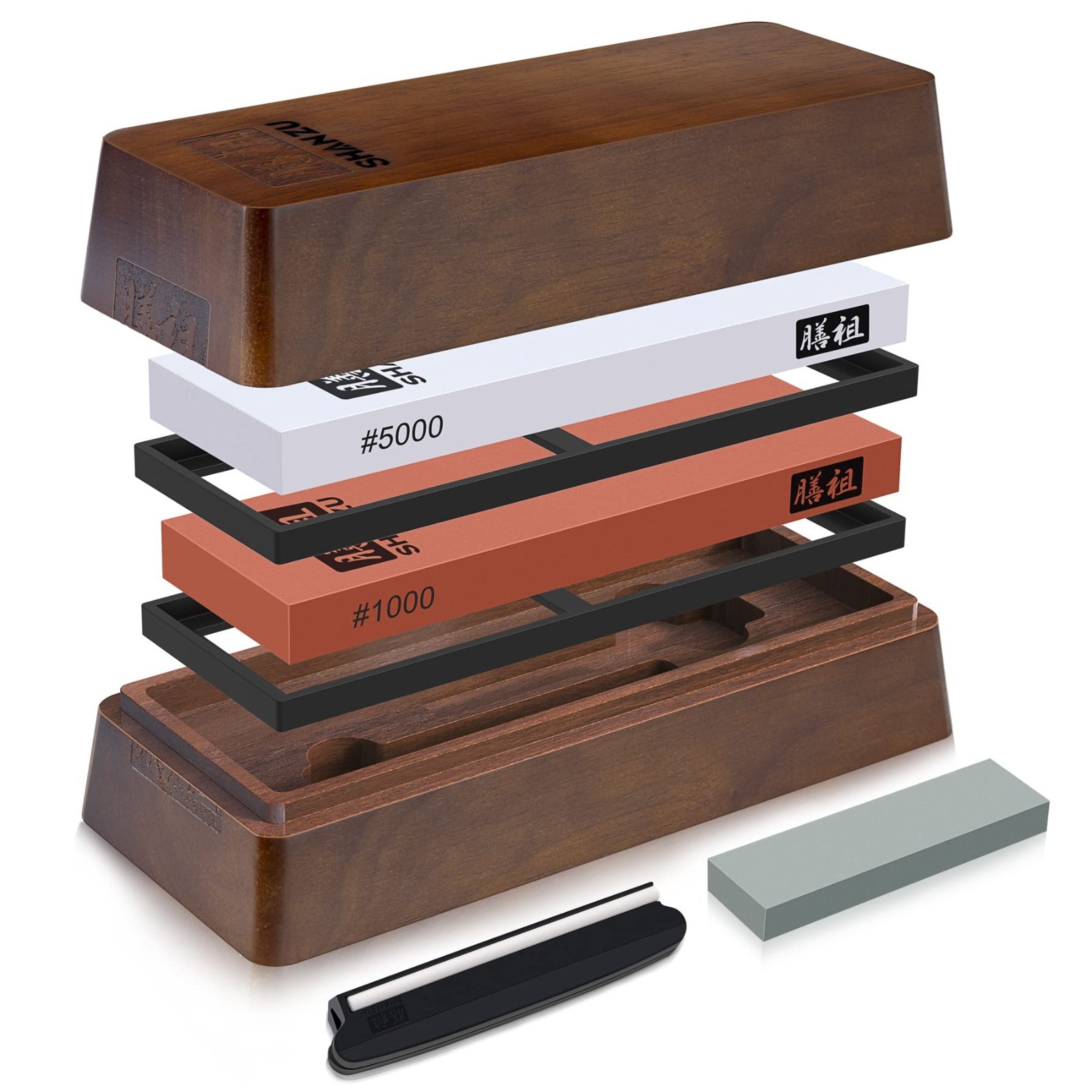 HOSHANHO 8PCS Hand Forged Butcher Set with Storage & 2PCS Sharpening Stone Kit