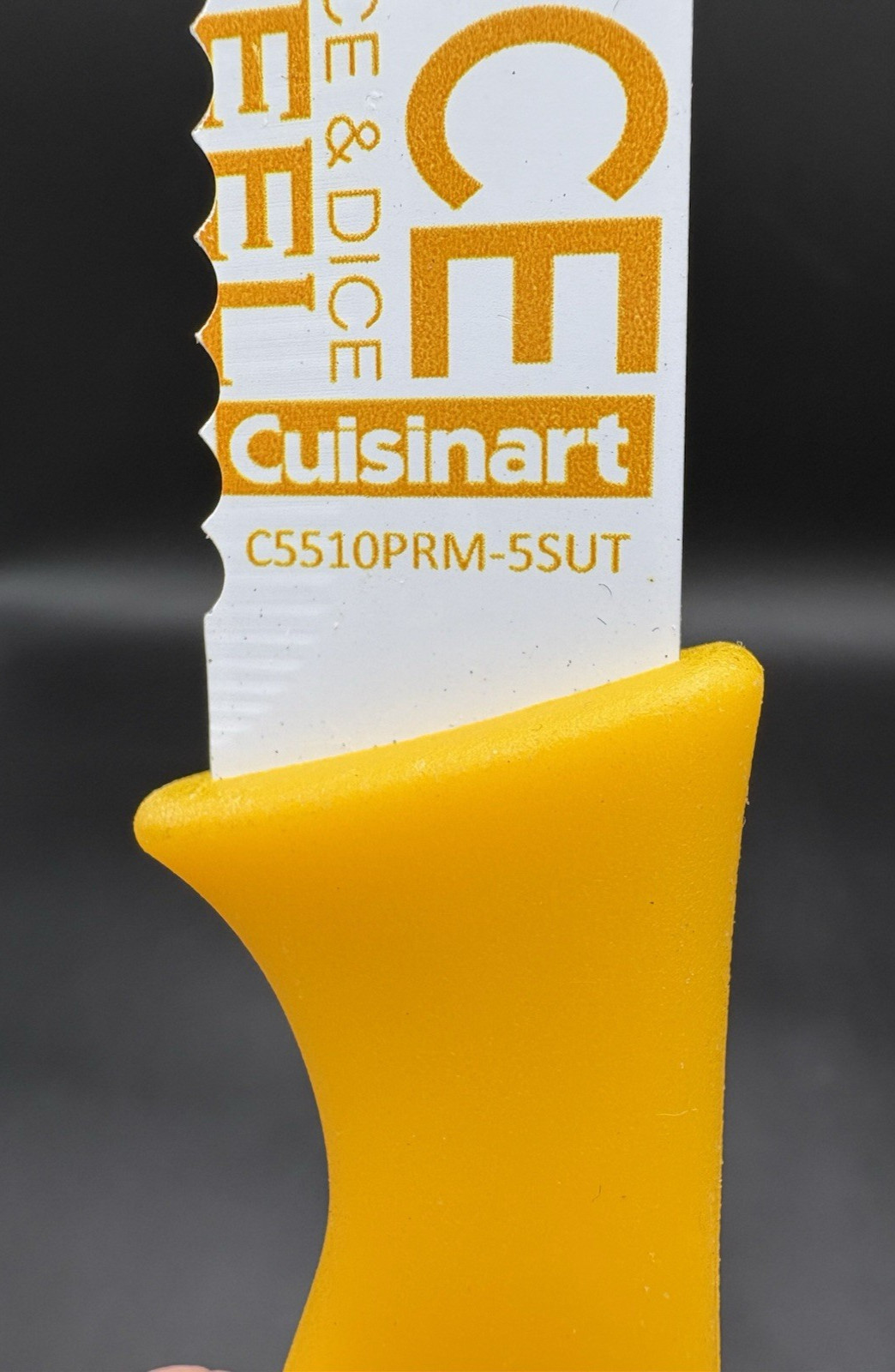 Cuisinart 5.5″ x 9.5″ Serrated Knife Mince Peel Dice Slice Yellow w/ Sheath NEW
