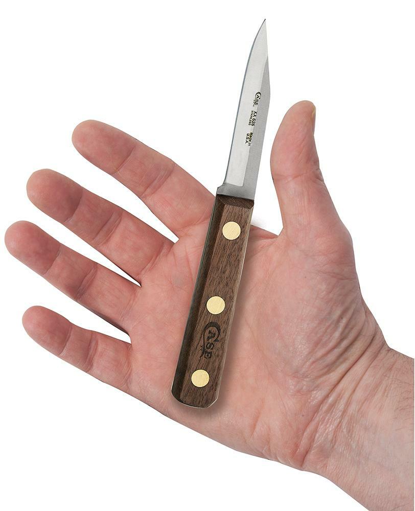Case XX Kitchen Paring Knife 3″ Stainless Steel Blade Solid Brown Walnut Handle