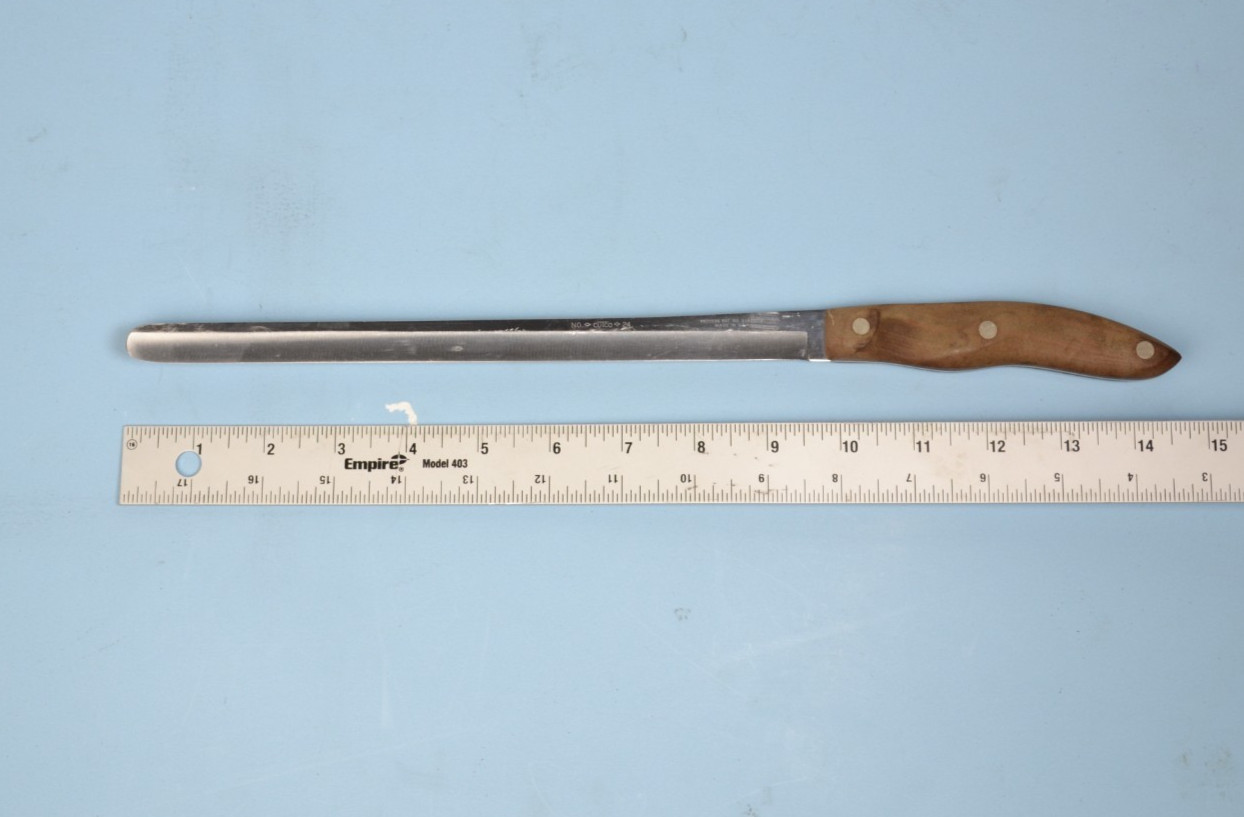 Vintage Cutco No. 24 Bread Slicer Knife 10″ Blade Classic Brown Handle Made USA