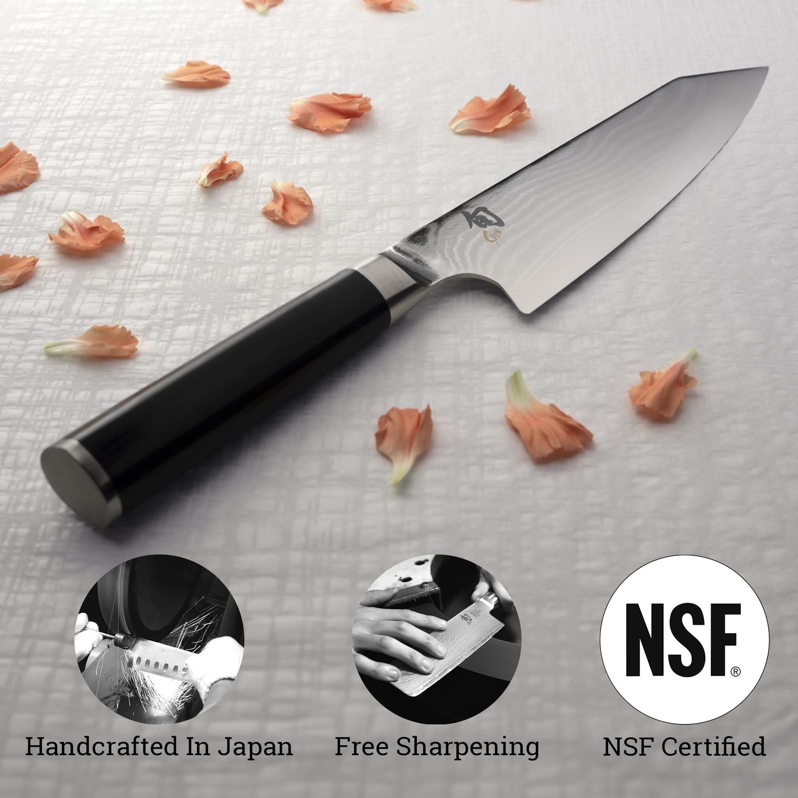 Shun Classic 8″ Kiritsuke Knife, Handcrafted Japanese Kitchen Knife, VG-MAX C…