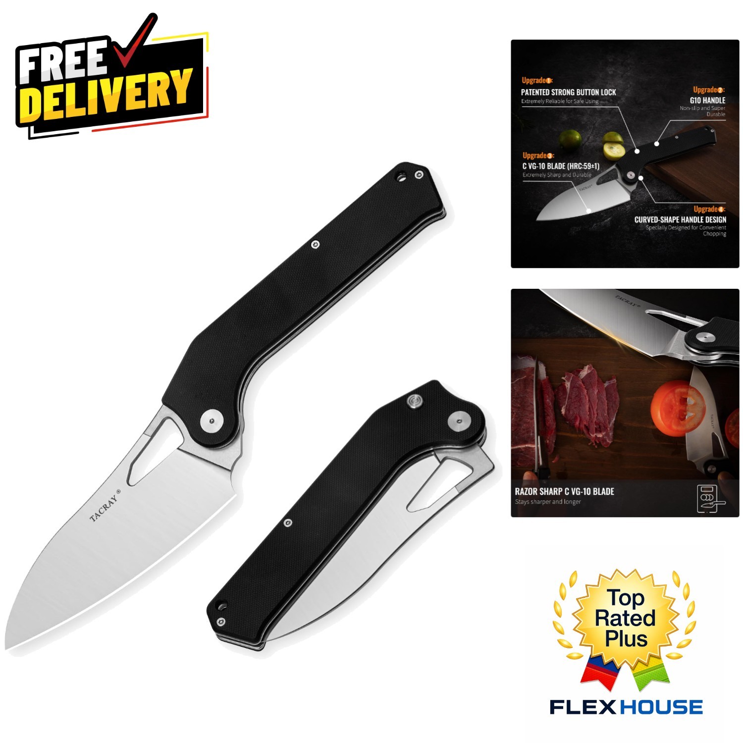 Razor Sharp 4.4″ Camping Knife with G10 Handle – Perfect for Indoor & Outdoor