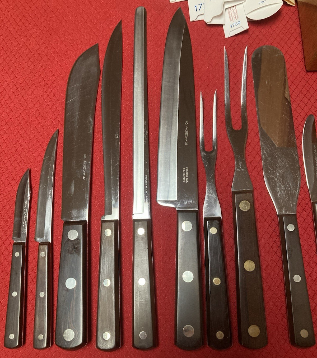 Factory Sharpened & Polished 1st GENERATION Cutco Set With/Homemaker + 8 Block