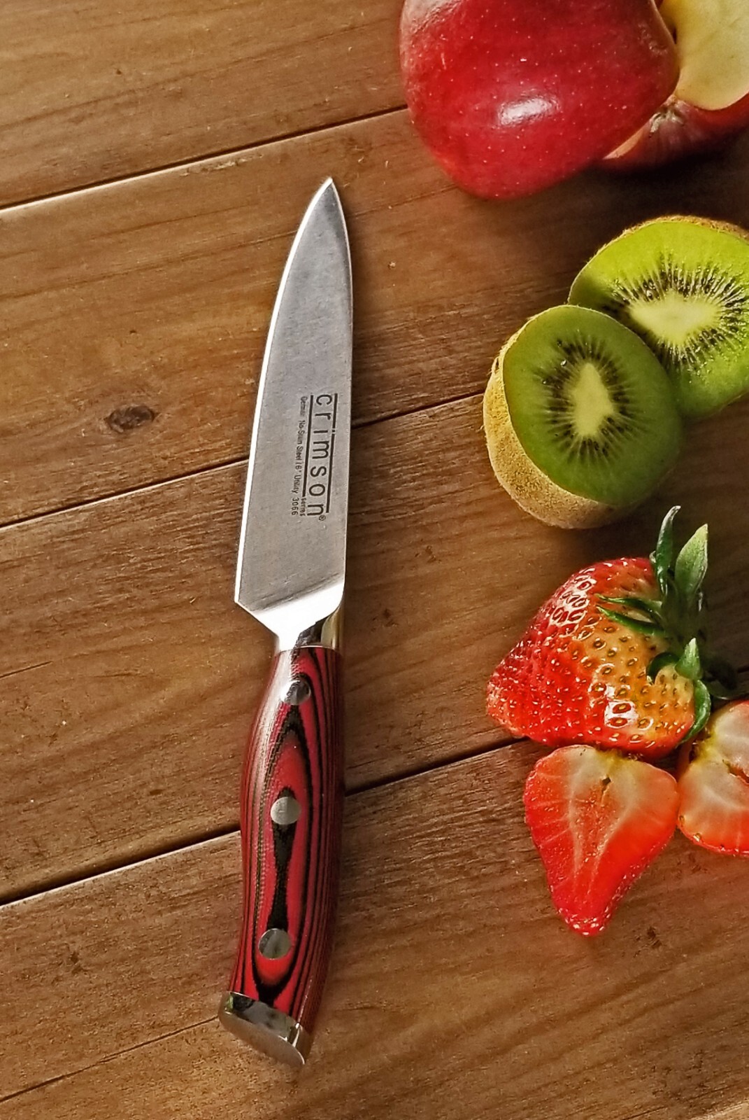 Ergo Chef Crimson Series 6pc Knife Set Chef, Boning Utility, Paring /Edge guards