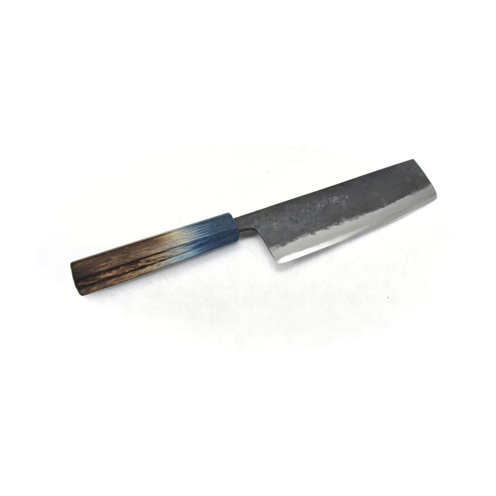 Yoshihiro Blue Steel #2 Black Forging RGB Nakiri 165 mm/6.5″ Blue Oak Handle