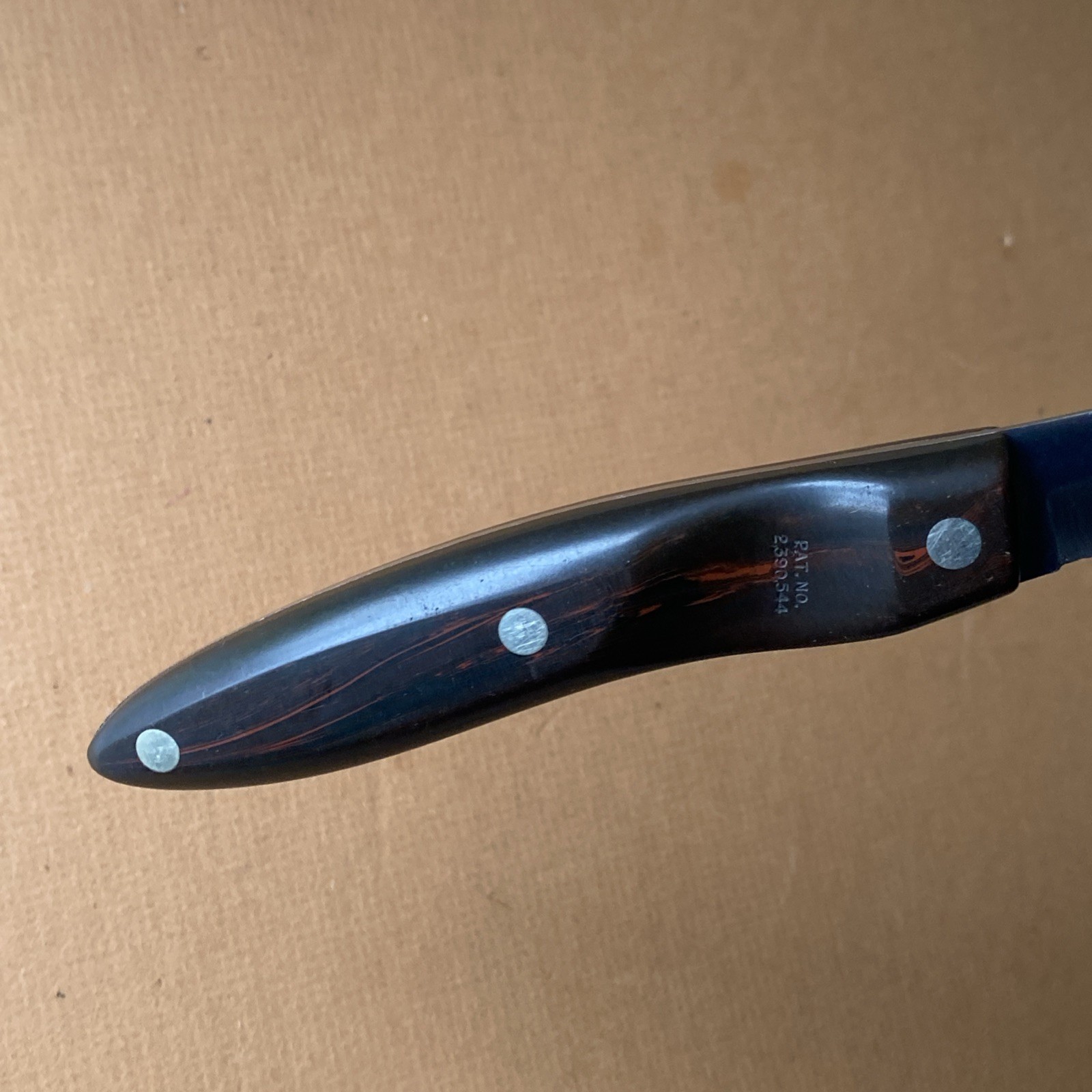 EUC Cutco Paring Knife 1020 Brown & Orange Swirl Design Vintage 1952-1960