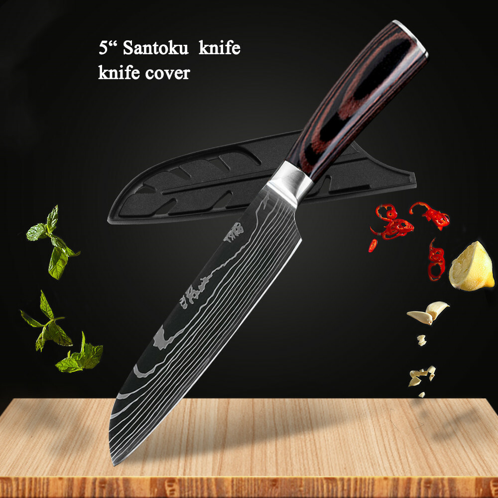 Stainless Steel Kitchen Knife Japanese Damascus Chef’s Sharp Blade Cleaver Knife