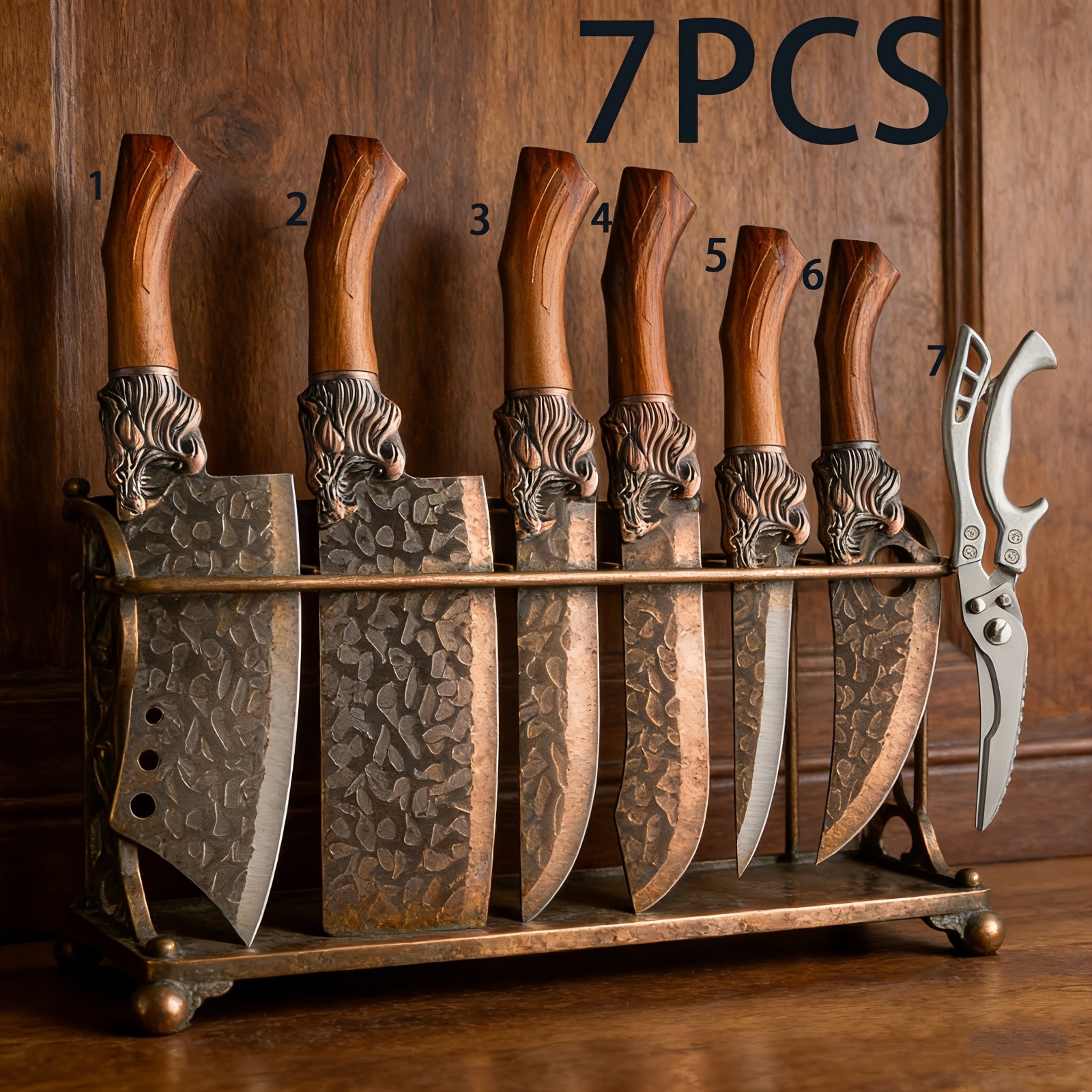 7Pc Professional Kitchen Knife Set Stainless Steel Boning Butcher Slicing Fish