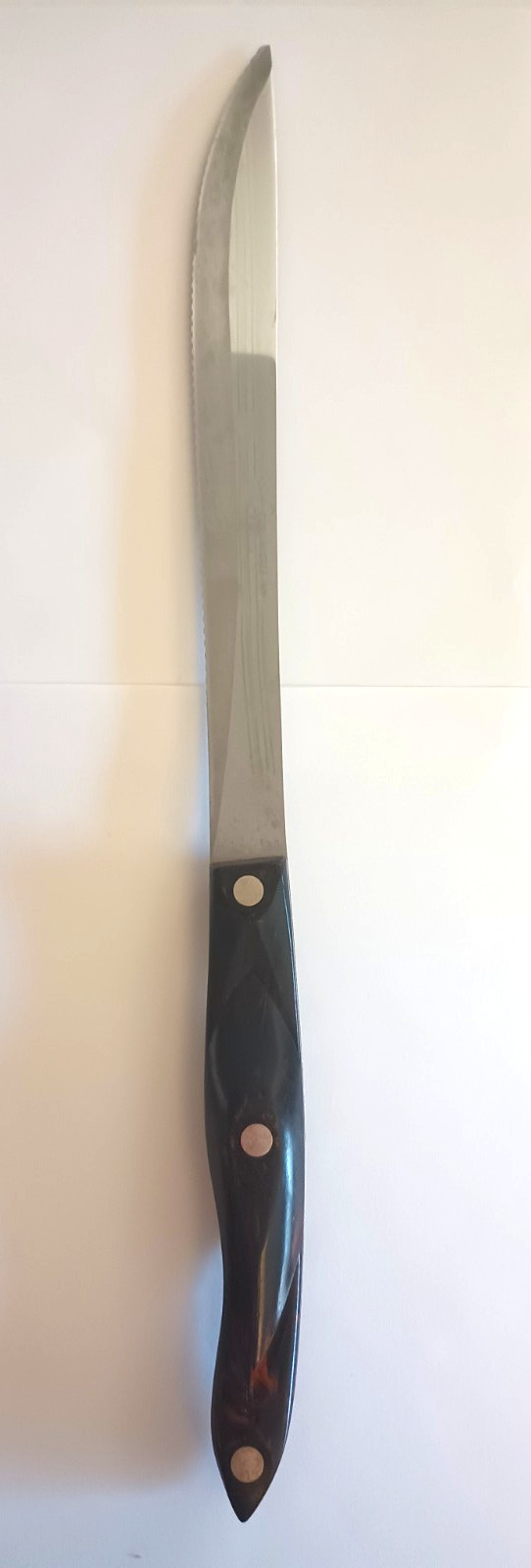 Cutco 1723 Classic Brown & Orange Swirl Handle 14.5″ Carver Knife Serrated USA