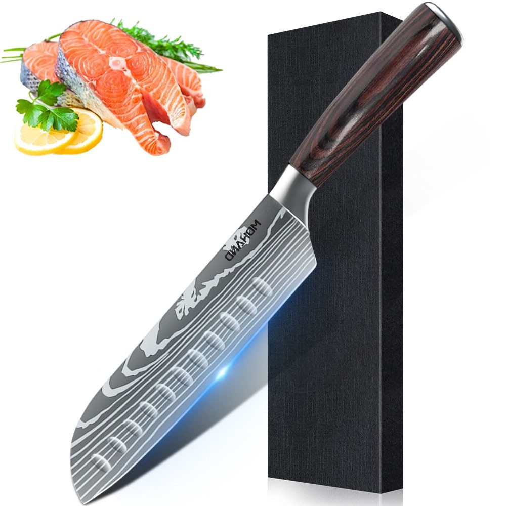 Japanese Santoku Knife 7 Inch Stainless Steel Ultra-sharp Kitchen Meat Knife