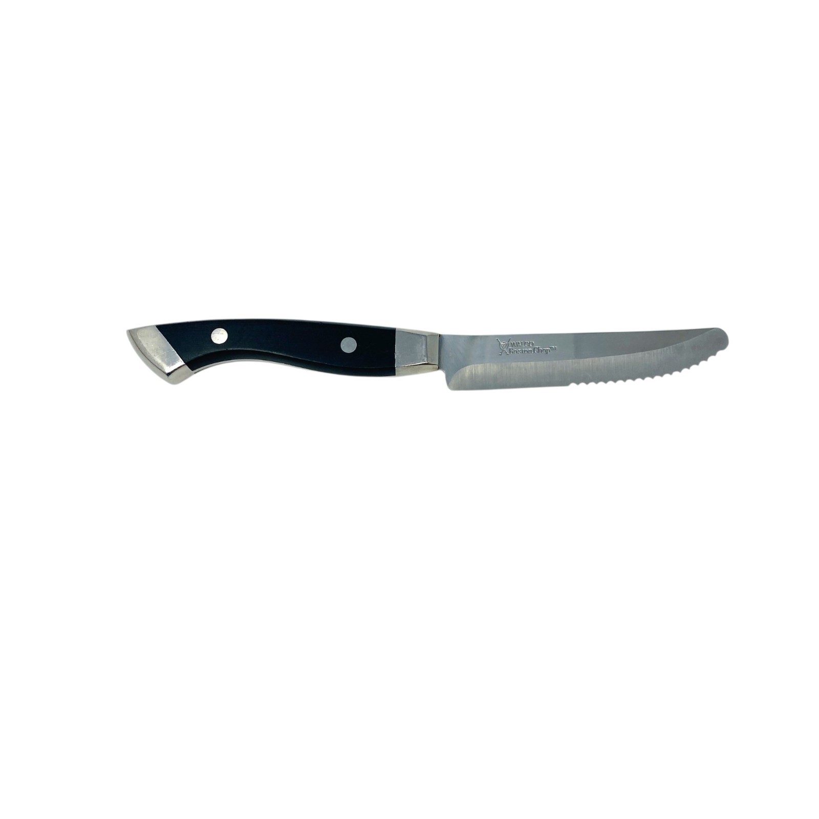 Walco Boston Chop 5″ Jumbo Steak Knife Serrated Blade, Stainless Steel, Black