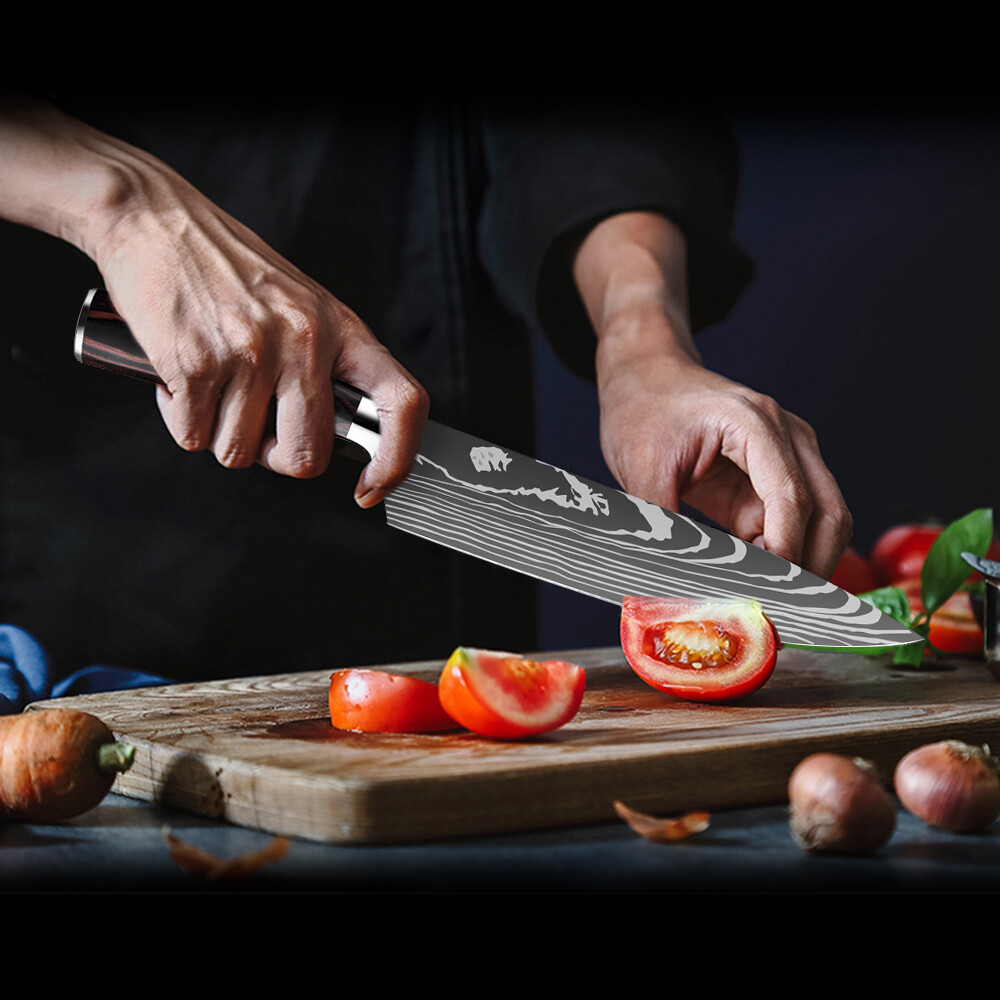 Japanese Chef Knife Professional Kitchen Knife for Steak and Vegetables Forged