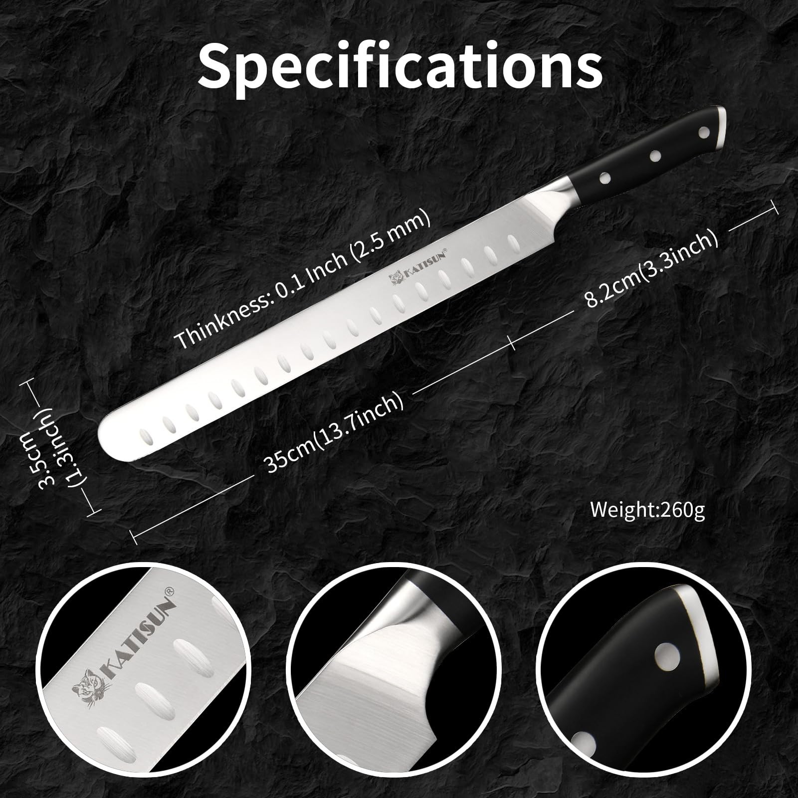 Slicing Carving Knife 13 Inch Ultra Sharp German Stainless Steel Brisket
