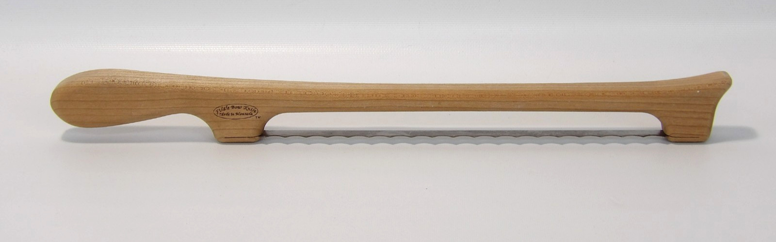 The Original Fiddle Bow Bread Knife (Cherry Right Hand) Never Needs Sharpening