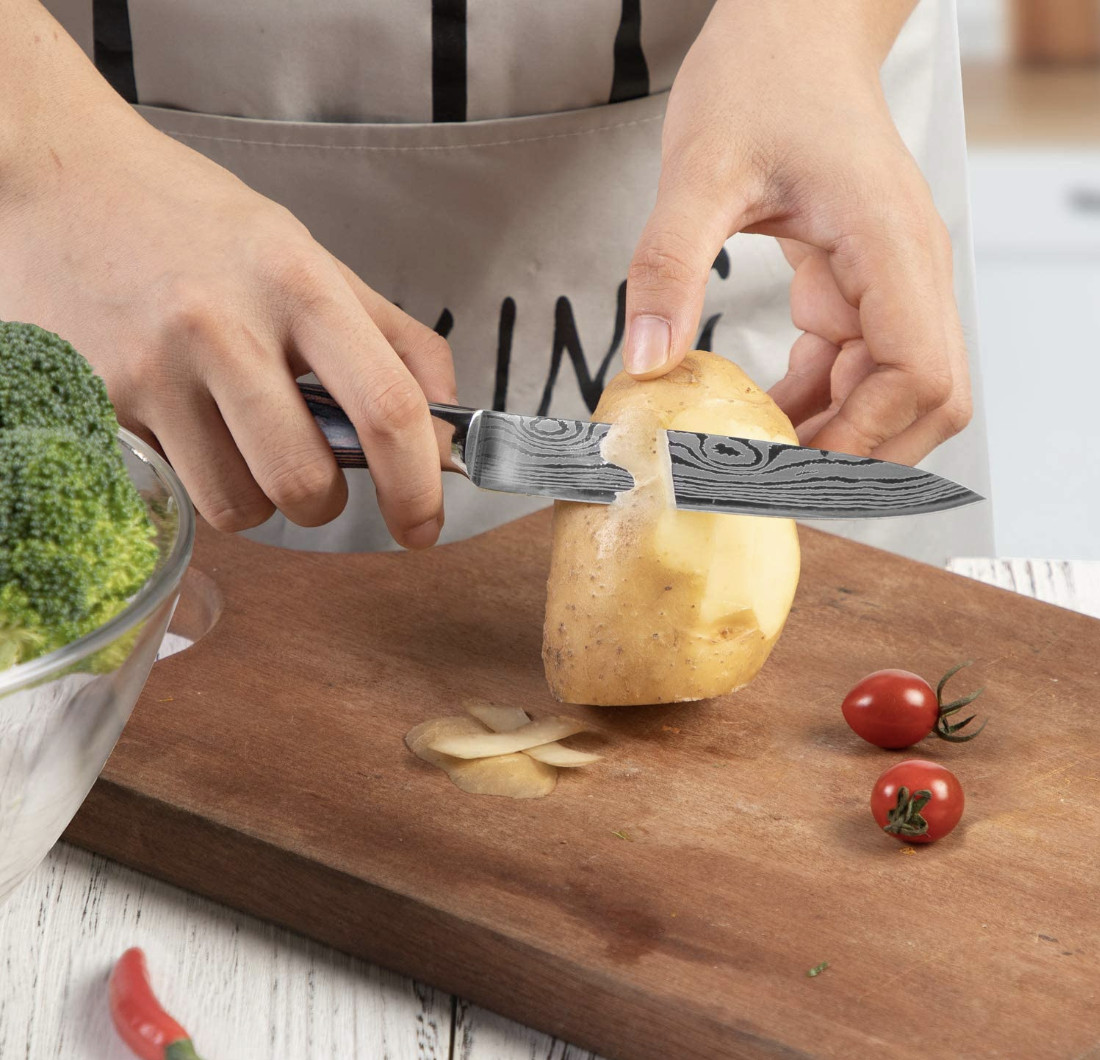 Utility Knife, 5 Inch German Steel Pro Sharp Cooking Kitchen Knife in Gift Box
