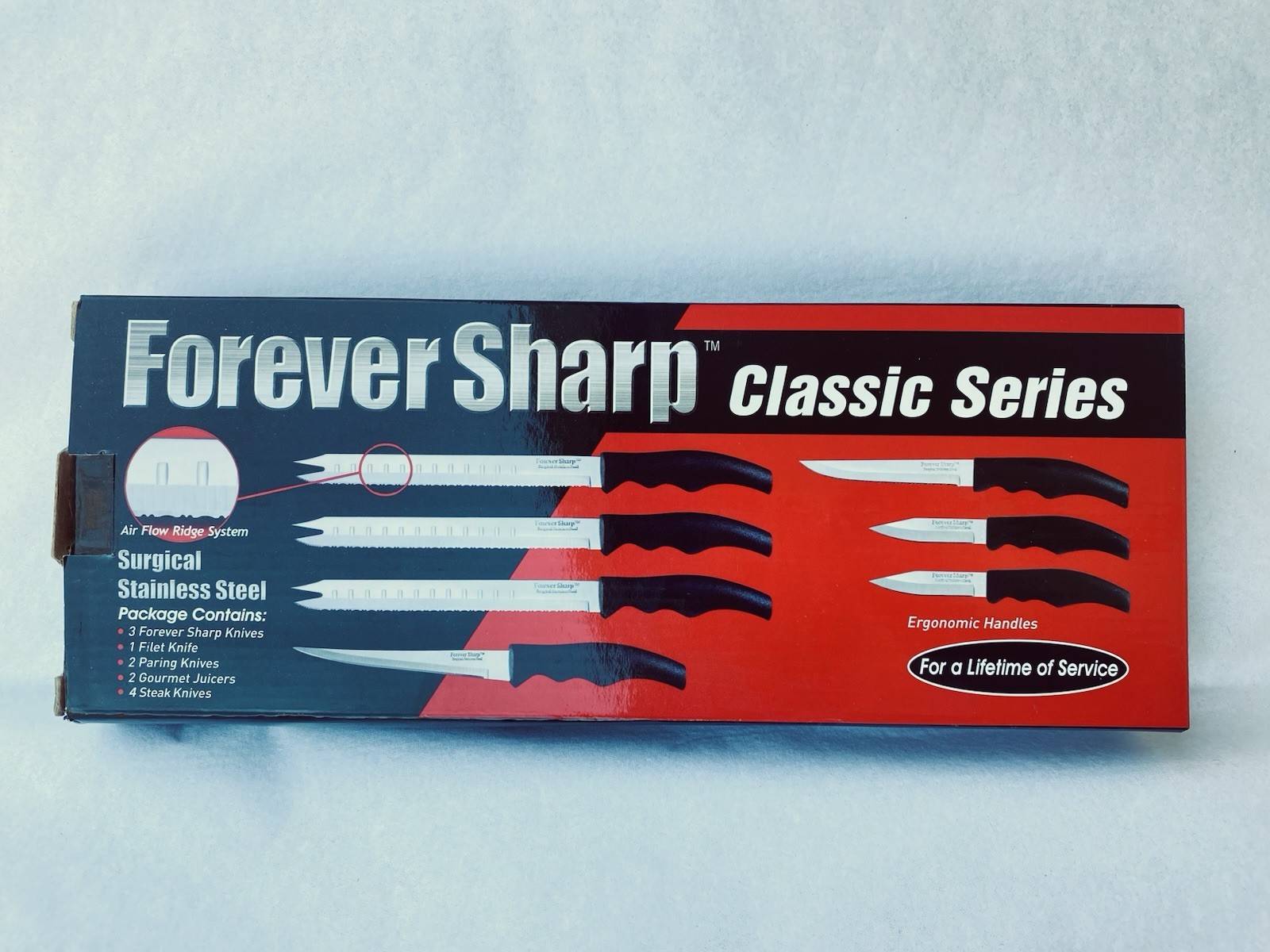 Forever Sharp Classic Series 12 Piece Knife Set Surgical Stainless Steel Blades