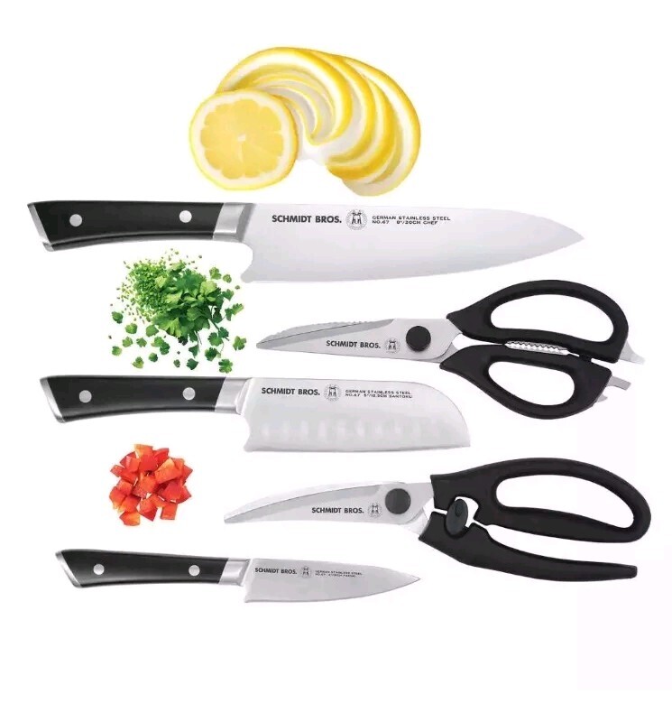 SCHMIDT BROS. 5pc. Chef Choice Knife & Shear Combo Set German Stainless Steel