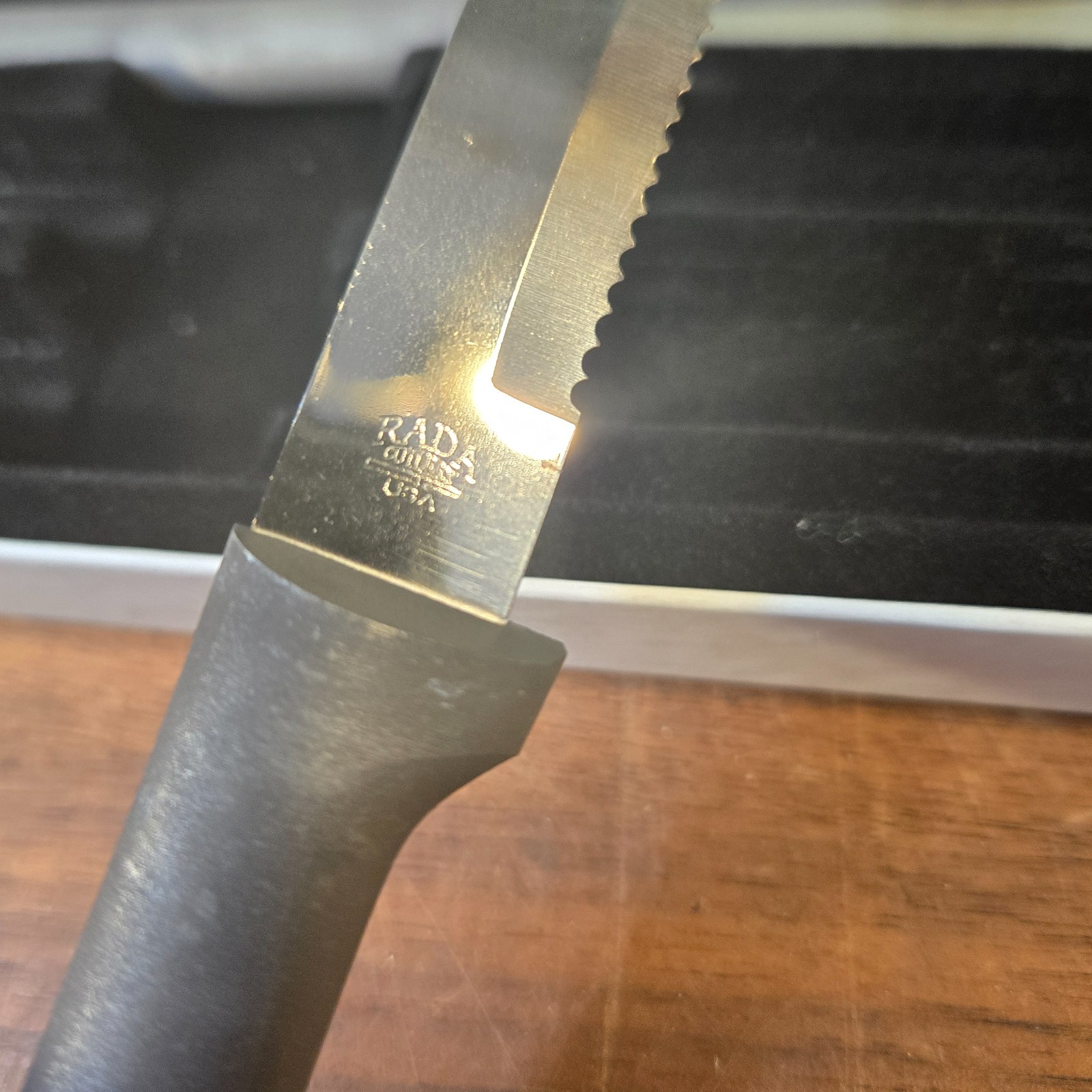 Vintage RADA Cutlery Utility Steak Knife Carbon Stainless Steel Blade Aluminum 4