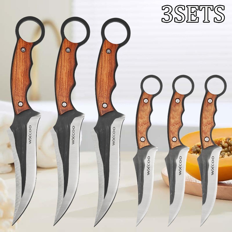 3SETS Professional Kitchen Chef Knife Set Stainless Steel Boning Fish Knife
