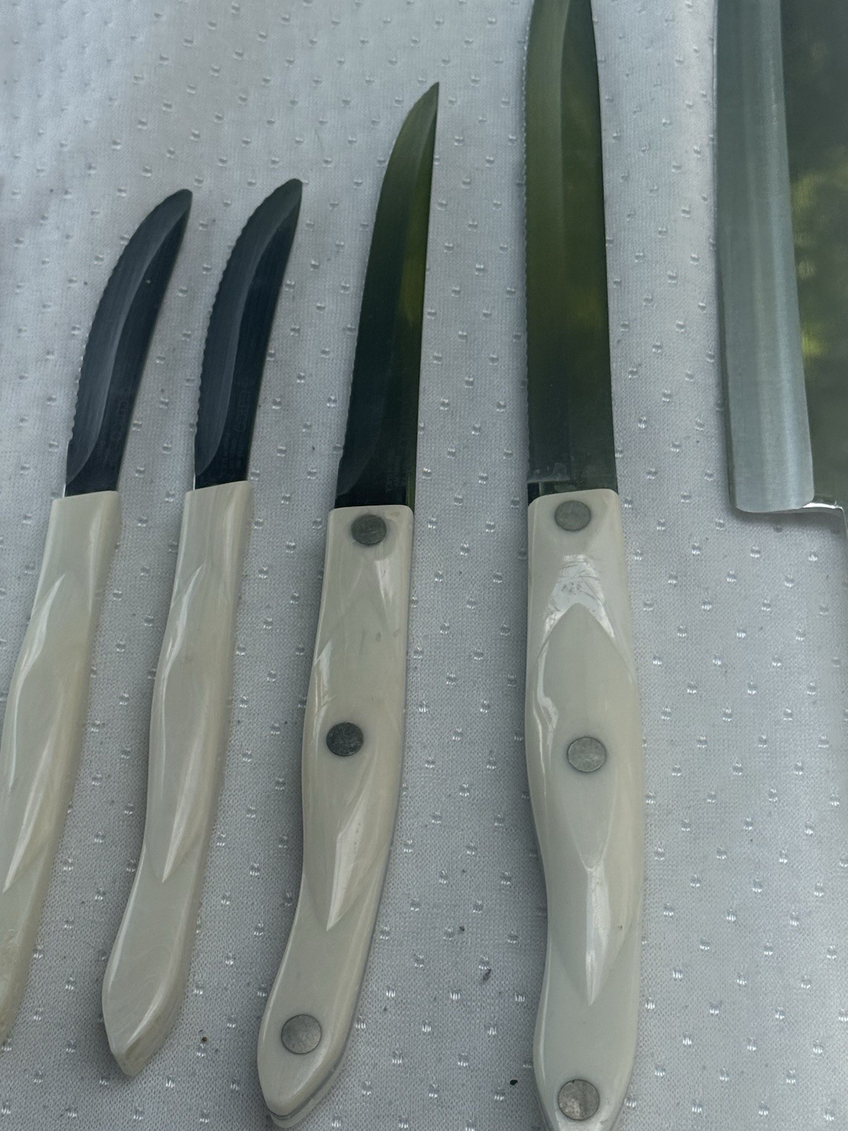 13 Cutco 1759 JD Table Knife Pearl White Steak Knife 1721, 1726, 1727, 1725,
