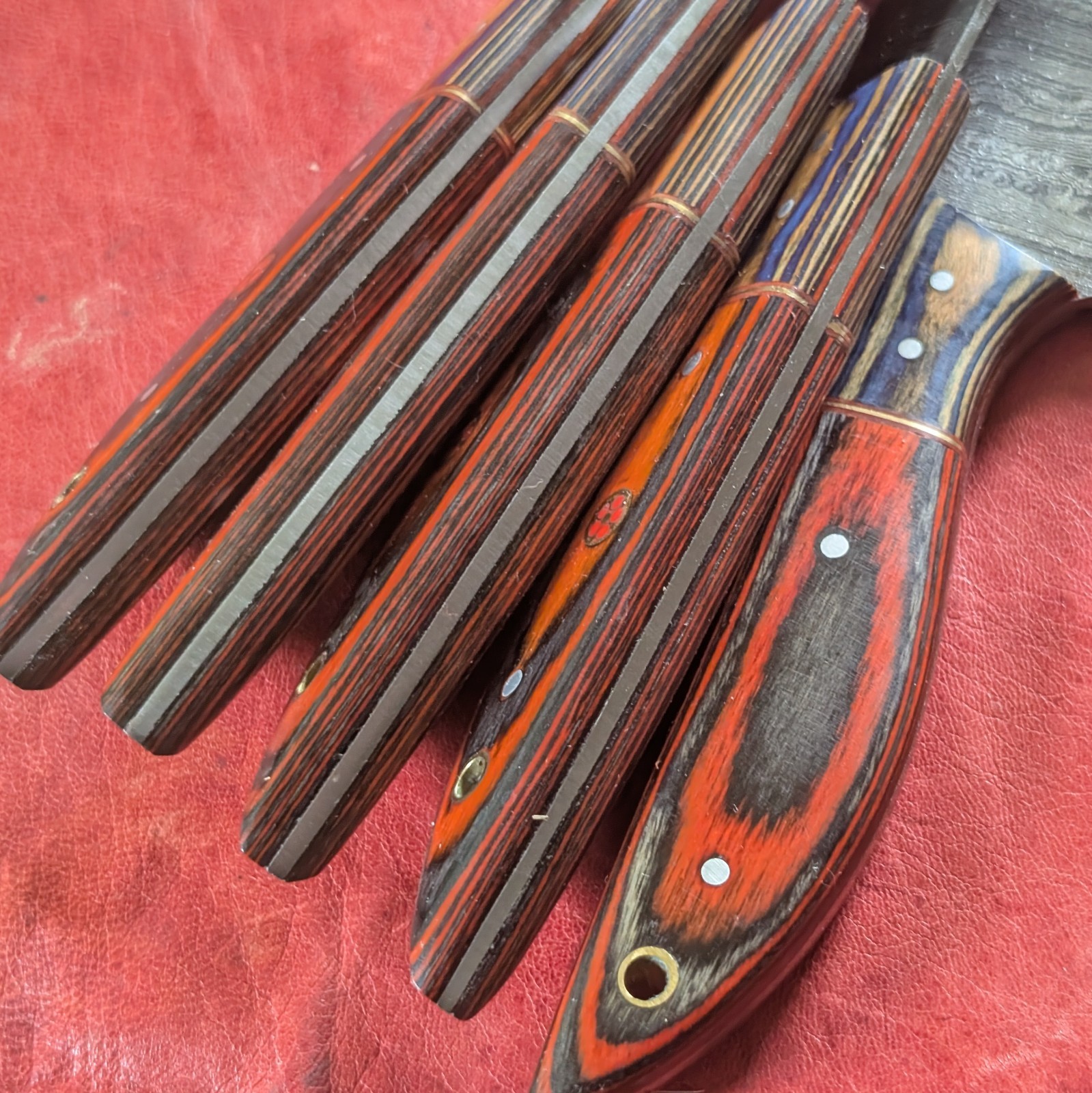 Handmade Damascus Steel 5-PIECE CHEF KNIFE Set w/Sturdy Travel Case OUR LAST SET