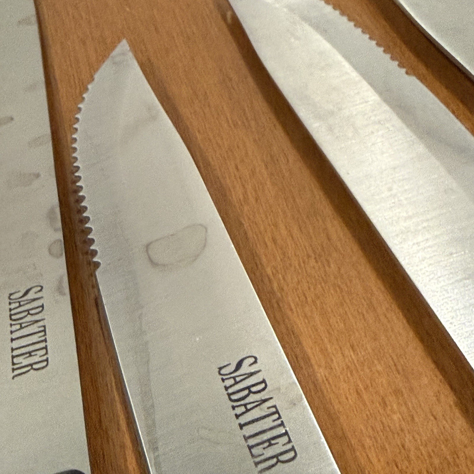 Sabatier 5″ Serrated Steak Set of 6 + Utility Knife Black Polymer Handle