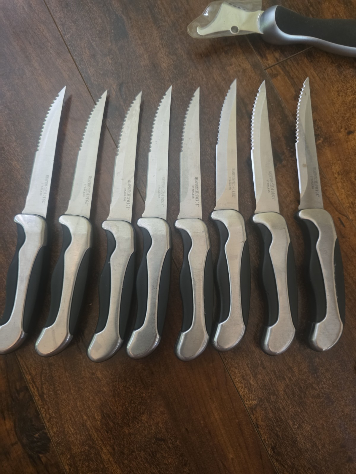 Hampton Forge 13 Pc Stainless Steel Kitchen Knife Set Black Silver Handles Chef