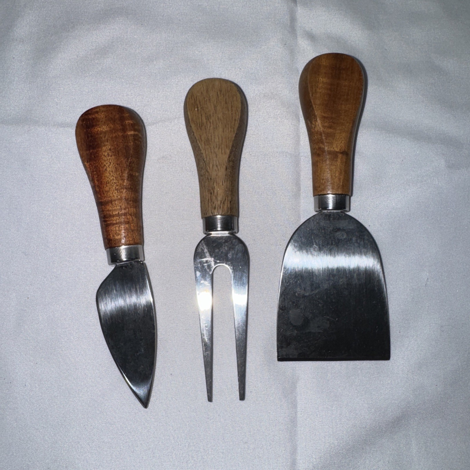 3 Pcs Cheese Knife Set 2.5 in Stainless Blade and Wood Handle