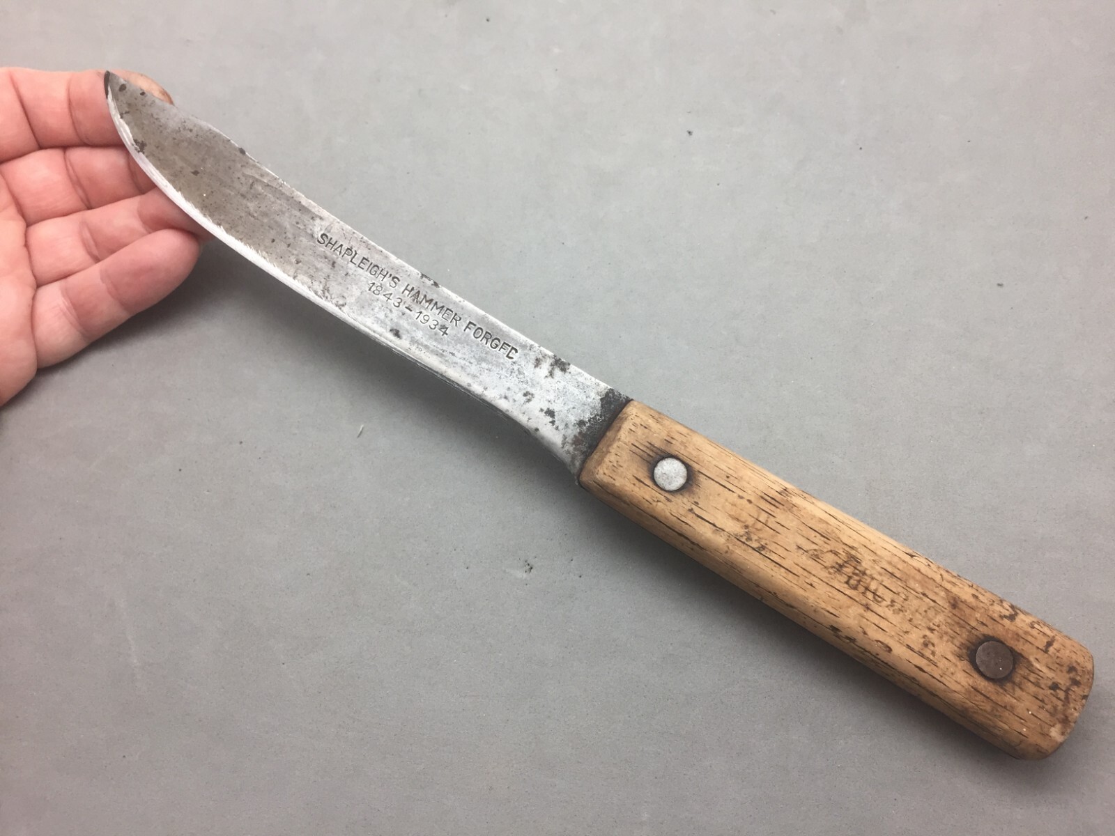 Shapleighs Hammer Forged 1843-1934 Knife Butcher Boning 11 3/8″ w/ 6.5″ Blade