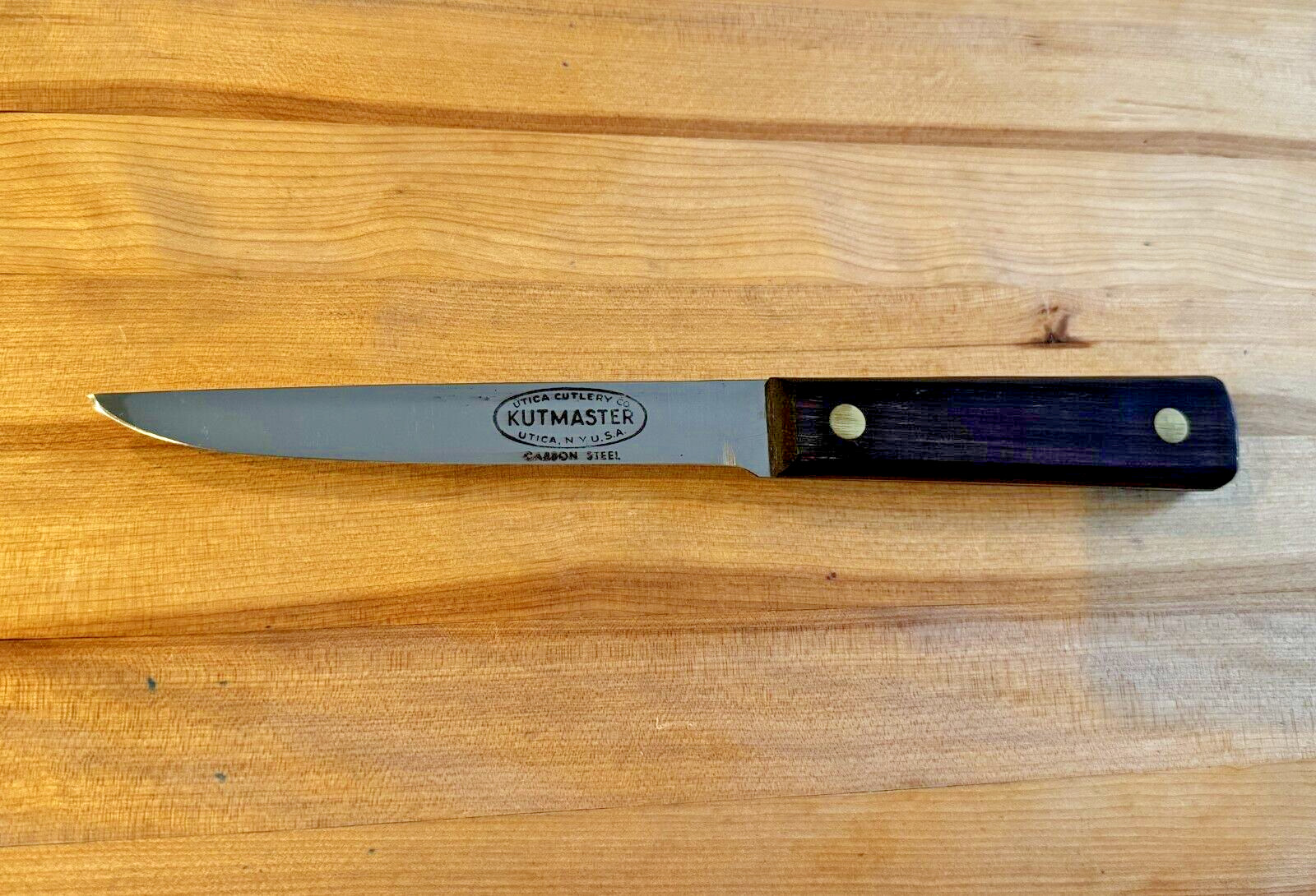 VTG UTICA CUTLERY KUTMASTER 6″ CHROME CARBON STEEL BLADE BONING FILLET KNIFE VGC