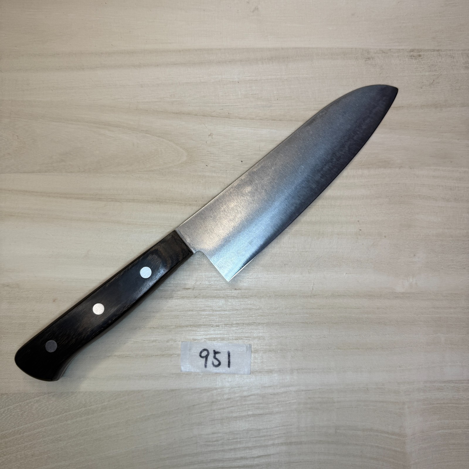 Japanese Kitchen knife, Santoku ,#951 , used, made in Japan 165/290mm, 169g