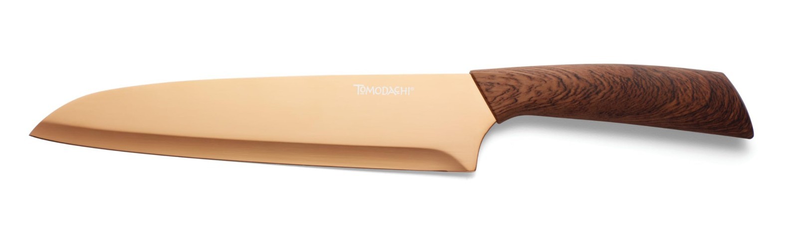 13-Piece Copper Knife Block Set, Brown Wood Kitchen Cutlery, Sharp & Durable